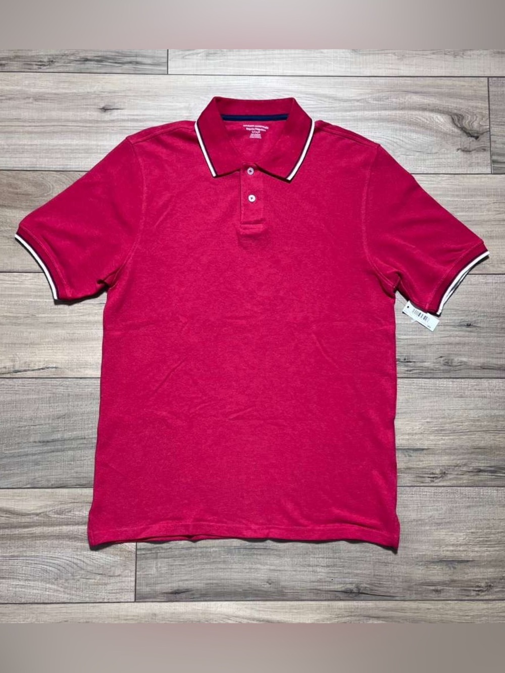 Amazon Essentials Mens 100% Cotton Short Sleeve Pique Polo‎ Shirt Small Red